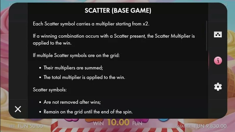 Sugar Wins - Scatter z množiteljem